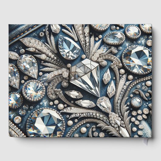 Denim & Diamonds Gemstone Bling Jean Gästebuch (Rückseite)