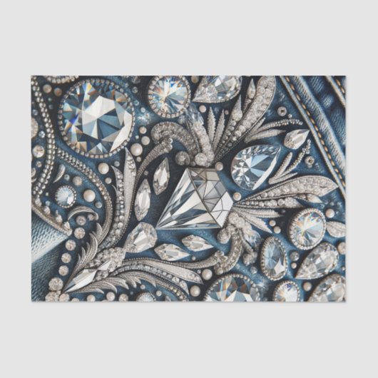 Denim & Diamonds Gemstone Bling Jean Seidenpapier (Vorderseite)