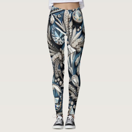 Denim & Diamonds Gemstone Jean Birthday Party Leggings (Vorderseite)