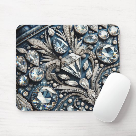 Denim & Diamonds Gemstone Jean Birthday Party Mousepad (Mit Mouse)