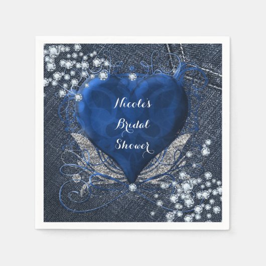 Denim & Diamonds Glam Birthday Party Serviette (Vorderseite)