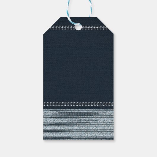 Denim & Diamonds Glam Bling Chic Elegante Gefallen Geschenkanhänger (Rückseite)