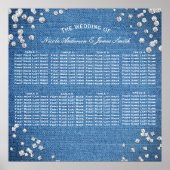 Denim & Diamonds Glam Bling Chic Table Seats Poster (Vorne)