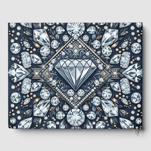 Denim & Diamonds Glam Bling Gästebuch (Rückseite)