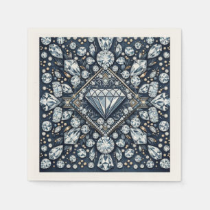 Denim & Diamonds Glam Bling Geburtstagsfeier Serviette