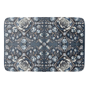Denim & Diamonds Glam Bling Rose Jewels Badematte