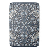 Denim & Diamonds Glam Bling Rose Jewels Badematte (Vorderseite Vertikal)
