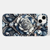 Denim & Diamonds Glam Bling Rose Jewels Case-Mate iPhone Hülle (Rückseite (Horizontal))