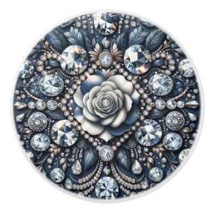 Denim & Diamonds Glam Bling Rose Jewels Keramikknauf