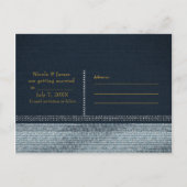 Denim & Diamonds Glam Bling Save the Date Party Ankündigungspostkarte (Rückseite)