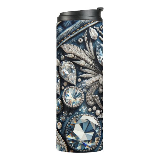 Denim & Diamonds Glam Bling Thermosbecher (Nach links gedreht)
