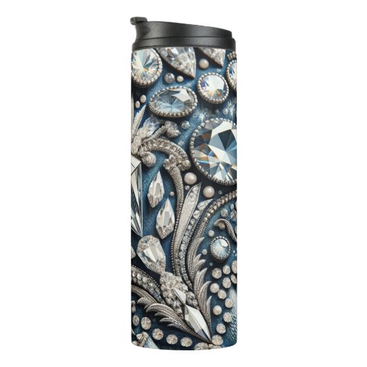 Denim & Diamonds Glam Bling Thermosbecher (Nach rechts gedreht)