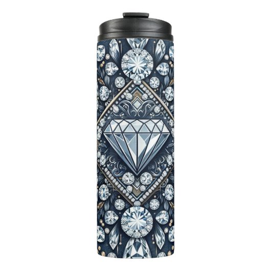 Denim & Diamonds Glam Bling Thermosbecher (Vorderseite)