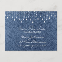 Denim & Diamonds Glam Country Termin Postkarte
