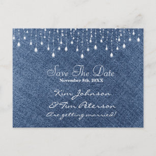 Denim & Diamonds Glam Country Termin Postkarte