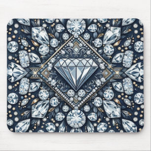 Denim & Diamonds Glam Glitter Mousepad