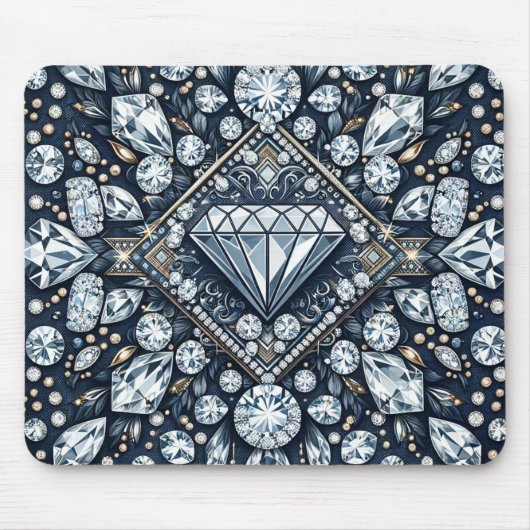 Denim & Diamonds Glam Glitter Mousepad (Vorne)