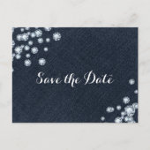 Denim & Diamonds Glam Party Save the Date Ankündigungspostkarte (Vorderseite)