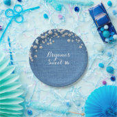 Denim & Diamonds Glam Scattered Bling Custom Party Pappteller (Party)