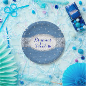 Denim & Diamonds Glam Scattered Bling Custom Party Pappteller (Party)