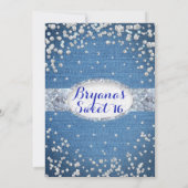 Denim & Diamonds Glam Scattered Bling Einladungen (Rückseite)