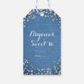 Denim & Diamonds Glam Scattered Bling Gastgeschenk Geschenkanhänger (Vorderseite)