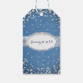 Denim & Diamonds Glam Scattered Bling Gastgeschenk Geschenkanhänger (Rückseite)