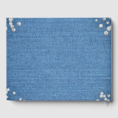 Denim & Diamonds Glam Scattered Bling Wedding Gästebuch (Rückseite)