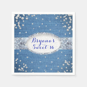 Denim & Diamonds Glam verstreute Bling-Party Serviette