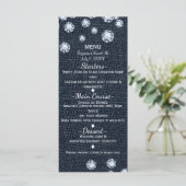 "Denim & Diamonds Glamour Chic Event Menu Card" Menükarte (Stehend Vorderseite)