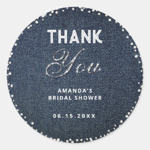 Denim Diamonds Glitter Rhinestone Braut Hochzeit D Runder Aufkleber