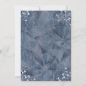 Denim Diamonds Glitzer Bling Elegantes Brautparty Einladung (Rückseite)