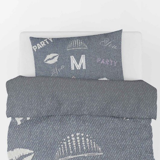 Denim Diamonds Glitzer Personalisiert Teen Girl Gi Kissenbezug