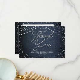 Denim Diamonds Glitzer Rustic Lights Vielen Dank Dankeskarte