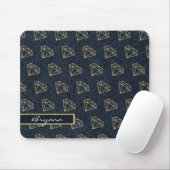 Denim & Diamonds Gold & Blue Glam Computer Mousepad (Mit Mouse)