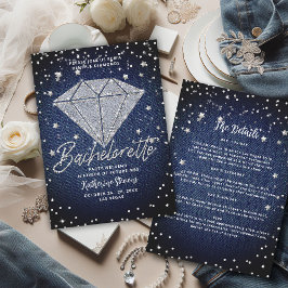 Denim Diamonds Itinerary Bling Junggeselinnen-Absc Einladung