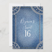 Denim & Diamonds Jean Birthday Sweet 16 Party Einladung (Rückseite)