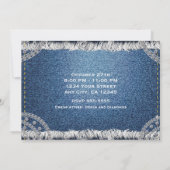 Denim & Diamonds Jean Zipper Party Foto Einladung (Rückseite)