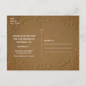 Denim & Diamonds Jeans Label Save the Date Party Ankündigungspostkarte (Rückseite)