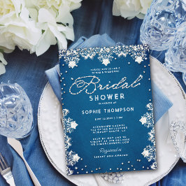 Denim Diamonds Lace Jeans Modernes Brautparty Einladung