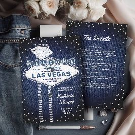 Denim Diamonds Las Vegas Bling Junggeselinnen-Absc Einladung