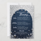 Denim Diamonds Last Rodeo Glam Arch Bachelorette Einladung (Rückseite)