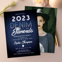 Denim Diamonds Modern Chic Foto Graduation Party