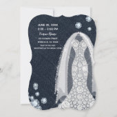 Denim & Diamonds Modernes Rustikales Brautparty Einladung (Rückseite)