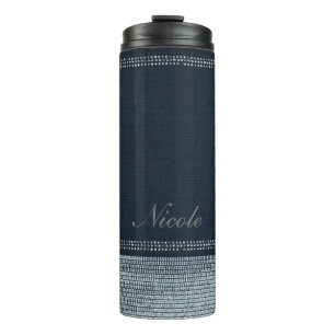Denim & Diamonds Pailletten Glam Glitter Funkeln Thermosbecher
