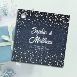 Denim Diamonds Pearls Blue Couple Polterabend Geschenkanhänger