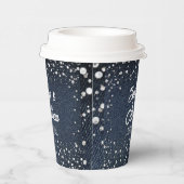 Denim Diamonds Pearls Blue Couple Polterabend Pappbecher (Rechts)