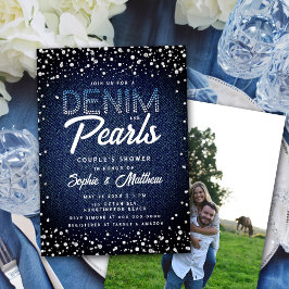 Denim Diamonds Pearls Foto Dusche Einladung