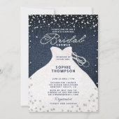 Denim Diamonds Pearls Glitzer Dress Brautparty Einladung (Vorderseite)