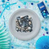 Denim Diamonds & Pearls Jeans Bling Birthday Party Pappteller (Party)